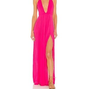 Superdown Fuchsia Ruffle Dress